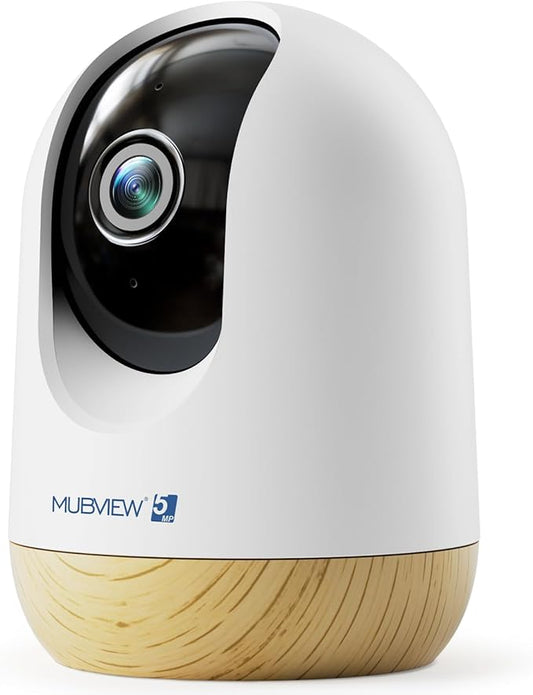 MUBVIEW 5MP Plug-in Indoor Security Camera no Subscription, 5/2.4G WiFi Pet Cam by MUBVIEW