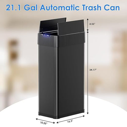 TLSUNNY 21.1 Gallon Automatic Trash Can, Stainless Steel Motion Sensor Garbage - Image 3