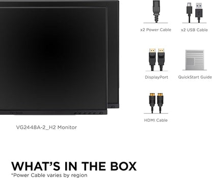 ViewSonic VG2448A-2_H2 24 Inch Dual Pack Head-Only 1080p IPS Monitor - Image 7