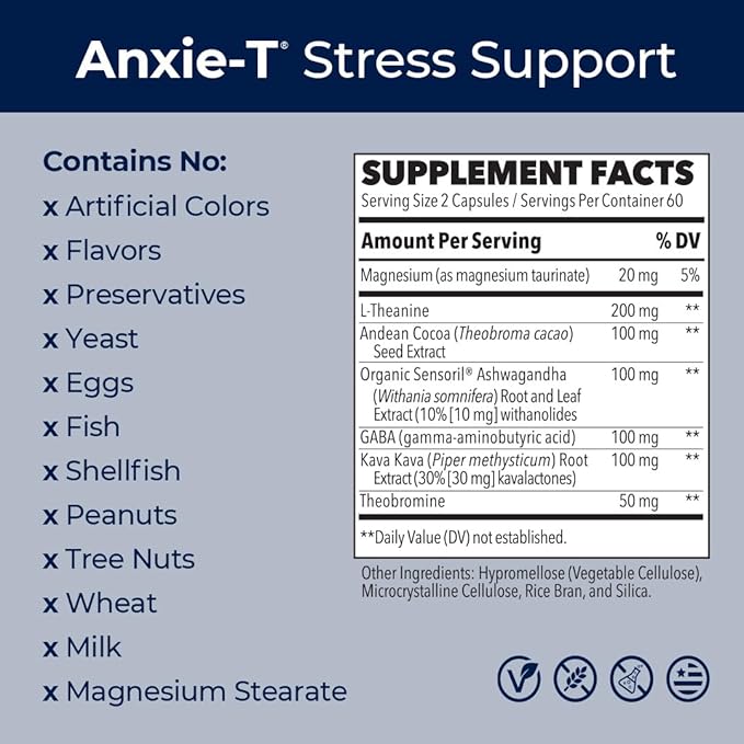 Anxie-T - Stress Relief Supplement - Supports Mood & Mental Focus - Feel Calm - Image 6
