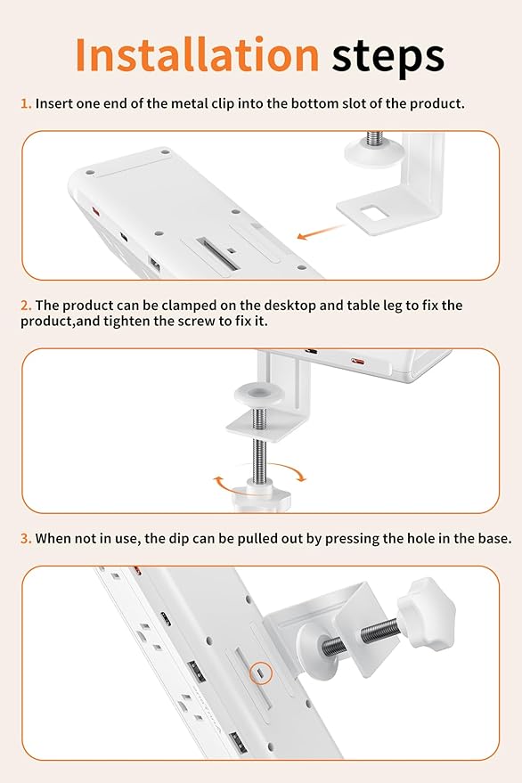 10 FT Desk Clamp Power Strip - Image 8