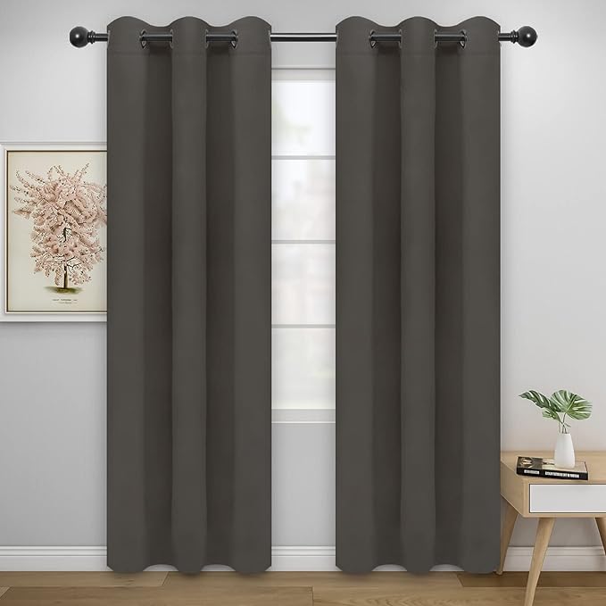 Easy-Going Blackout Curtains for Bedroom, Solid Thermal Insulated Grommet and by Easy-Going