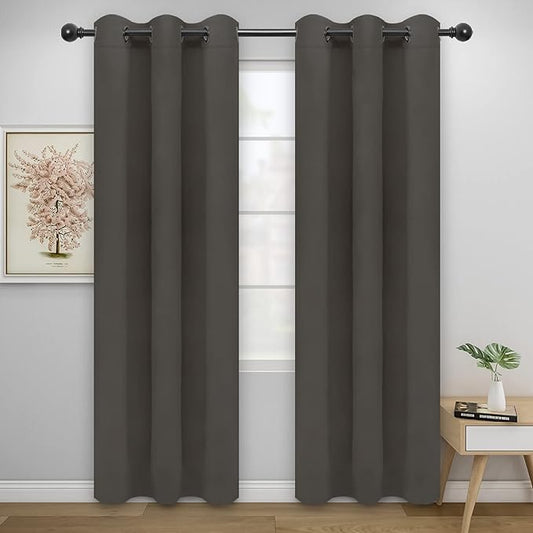 Easy-Going Blackout Curtains for Bedroom, Solid Thermal Insulated Grommet and by Easy-Going