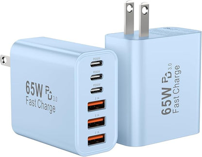 USB C Fast Charger Block, iPhone Charger Fast Charging Blocks 65W Multi Port by Bustuny