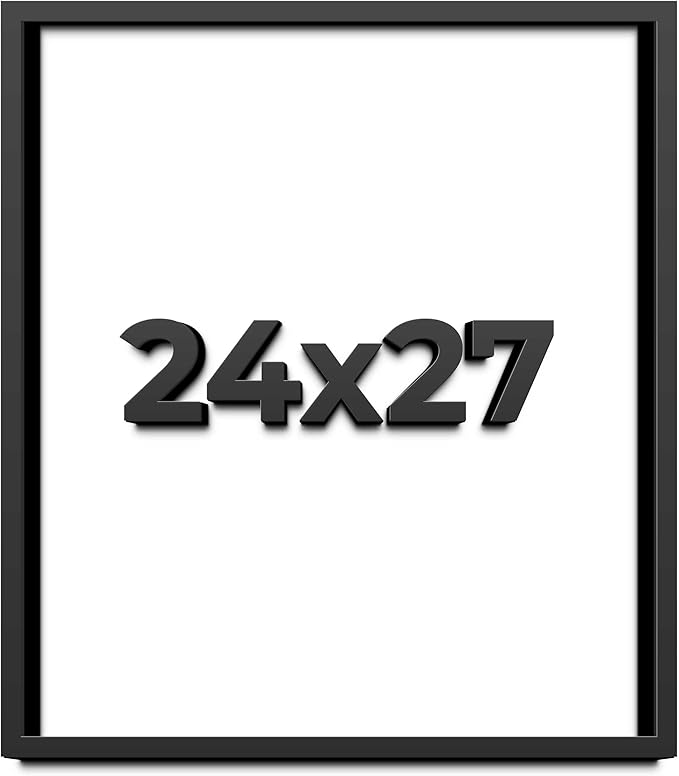 24x27 Shadow Box Frame Black | 1 Inch Deep Solid Wood Shadowbox Display Frame | by CustomPictureFrames