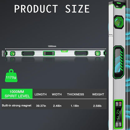 Kanayu Digital Level Digital 40'' LCD Display Magnetic Torpedo Level Tool - Image 2