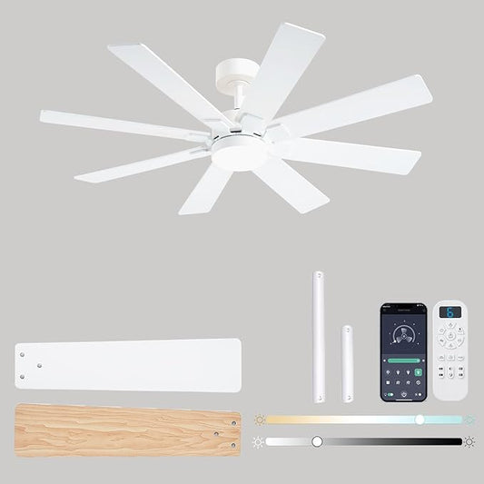 KNUN 48 Inch White Ceiling Fans by KNUN