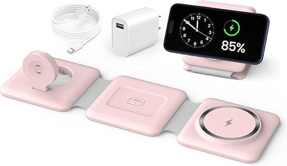 Charging Station for Apple Multiple Devices: 3 in 1 Foldable Magnetic Wireless by WirelessCharger