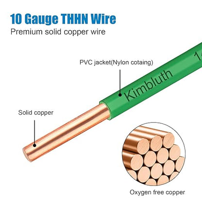 THHN Wire 10 Gauge 100 FT OFC Electrical Wire, 10 AWG Solid Copper Wire Rated - Image 2