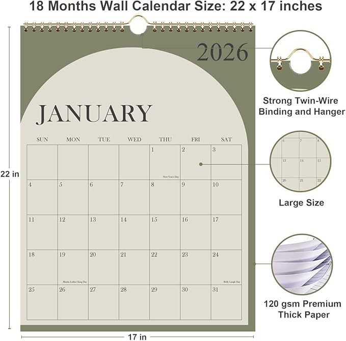 Large Calendar 2026 with Spiral Bound - Image 3