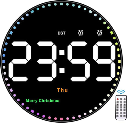 SZELAM Digital Wall Clock, Adjustable Brightness, Temperature, 12/24 H - Image 9