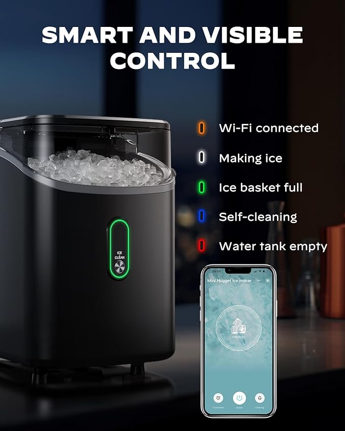 Silonn Nugget Ice Maker Countertop, WiFi Pebble Ice Machine - Image 5