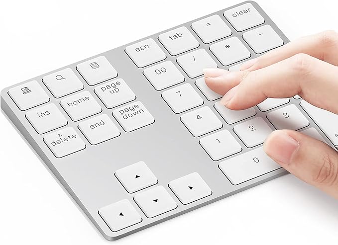 Lekvey Bluetooth Number Pad, Aluminum Rechargeable Wireless Numeric Keypad Slim by Lekvey