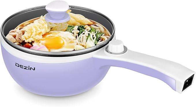 Dezin Hot Pot Electric Upgraded, Non-Stick Sauté Pan, Rapid Noodles Electric Pot by DEZIN
