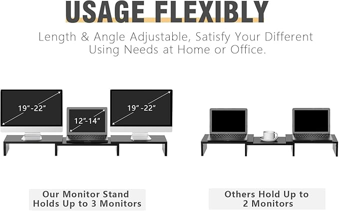 TAVR Dual Monitor Stand Riser Office Desktop Organizer Stand - Image 4