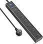 15 Ft Power Strip Surge Protector, 6 Outlets and 4 USB Ports, Flat Plug Power by AUOPLUSOFFICIAL
