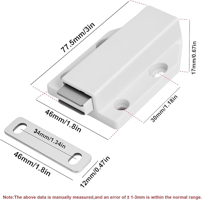 8 Pack Magnetic Push Latch, Heavy Duty Magnetic Touch Latch, - Image 2