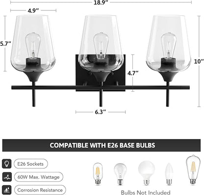 VONLUCE Bathroom Vanity Light, 3 Light Bathroom Light Fixture Over Mirror - Image 4