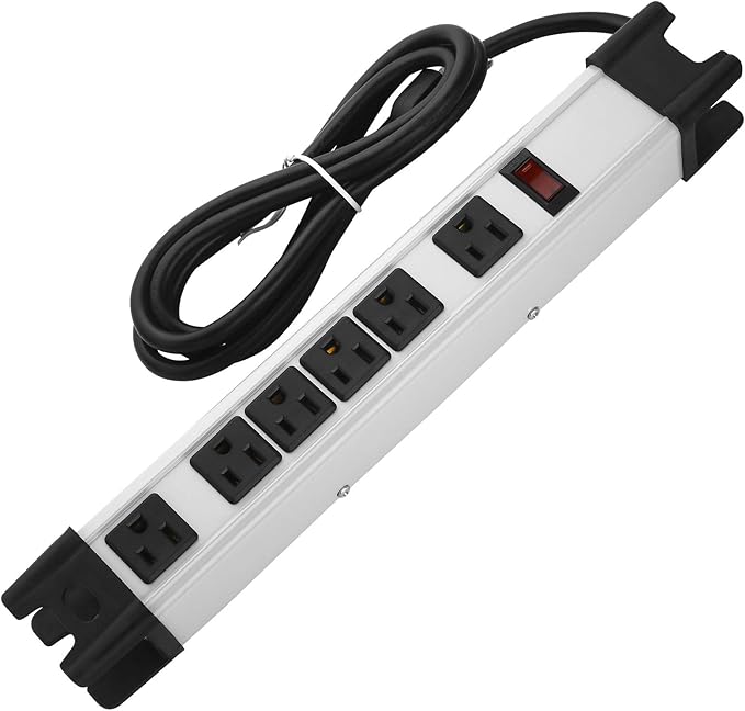 Heavy Duty Surge Protector, 6 Outlet Industrial Power Strip by CCCEI
