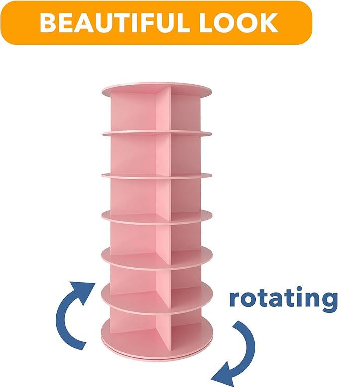 SpaceAid 6 Tier Rotating Shoe Rack Tower, Spinning Shoe Display Lazy Susan - Image 7