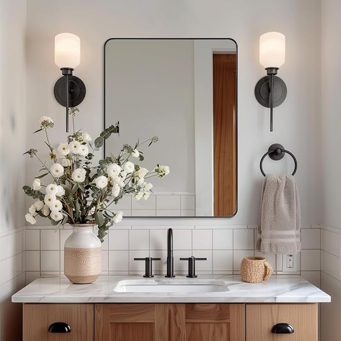 ANDY STAR 36”x48” Black Bathroom Mirror, Wall Mirror by ANDYSTAR