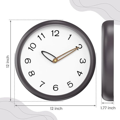 lanktoo Modern Wall Clock, Battery Operated, Tempered Glass, Bathroom - Image 7