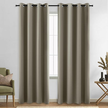 KOUFALL Taupe 52x96 Inches Long Blackout Curtains - Image 3