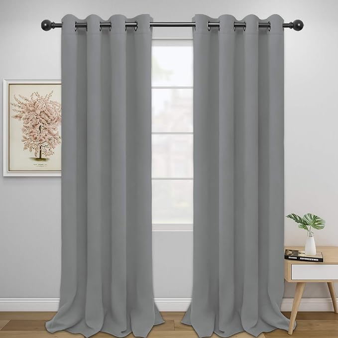 Easy-Going Blackout Curtains for Bedroom, Solid Thermal Insulated Grommet and by Easy-Going