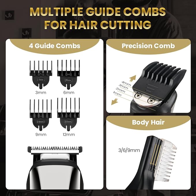 PRITECH Beard Trimmer for Men, 6 in 1 Hair Clippers Kit, Precision Cordless - Image 5