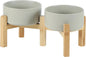 Ceramic Raised Double Bowls Set by Havniva