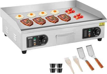 VEVOR Upgraded Commercial Electric Griddle, 2800W Stainless Steel Countertop by VEVOR