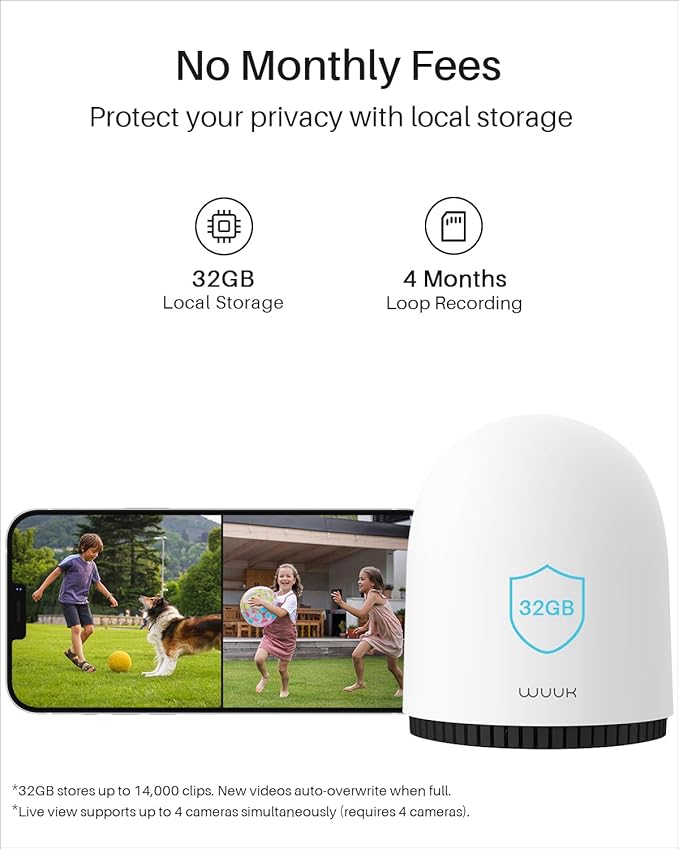 WUUK Security Cameras Wireless Outdoor, Indoor Camera, Home Surveillance System - Image 2