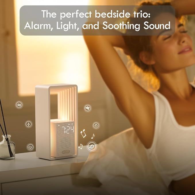 WILIT Digital Alarm Clock Sunrise, 9 Sleep Aid Sounds Wake up Light - Image 7
