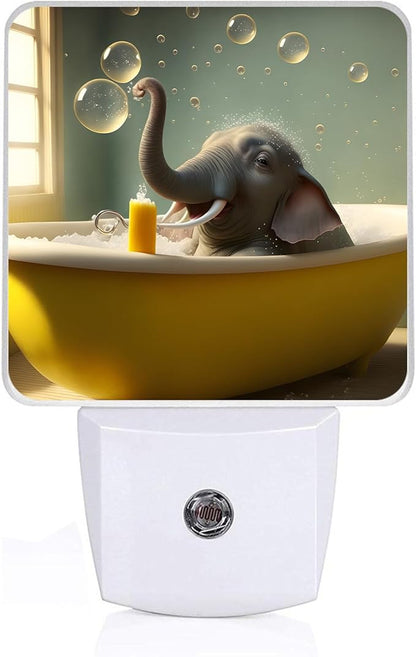 GANTINIR Cute Elephant Take a Bath Night Light, Plug-into African Animal by Unknown