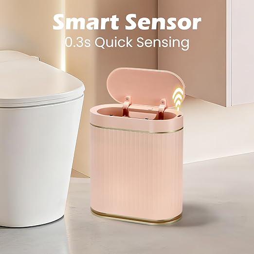 Bathroom Sensor Trash Can with Lid Automatic 2 Gallon Motion Sensor Garbage Bin - Image 3