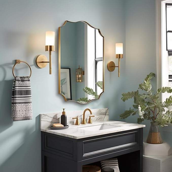 ANDY STAR Gold Vanity Mirror, 22x30 Inch Brushed Gold Mirror - Image 7