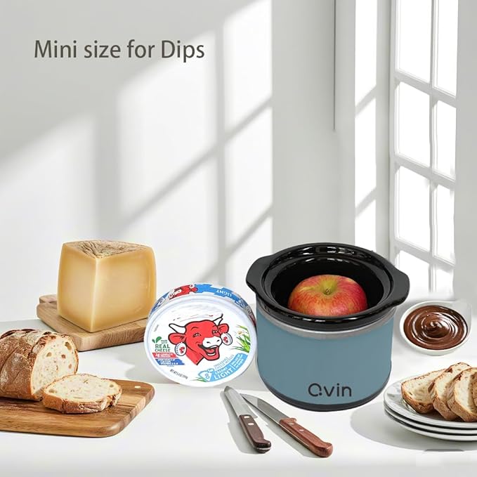 0.65-qt mini Round Slow Cooker, Fondue Melting Pot Warmer - Image 2