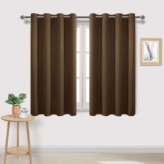 DWCN Brown Curtains 45 Inches Long, Thermal Blackout Drapes by DWCN