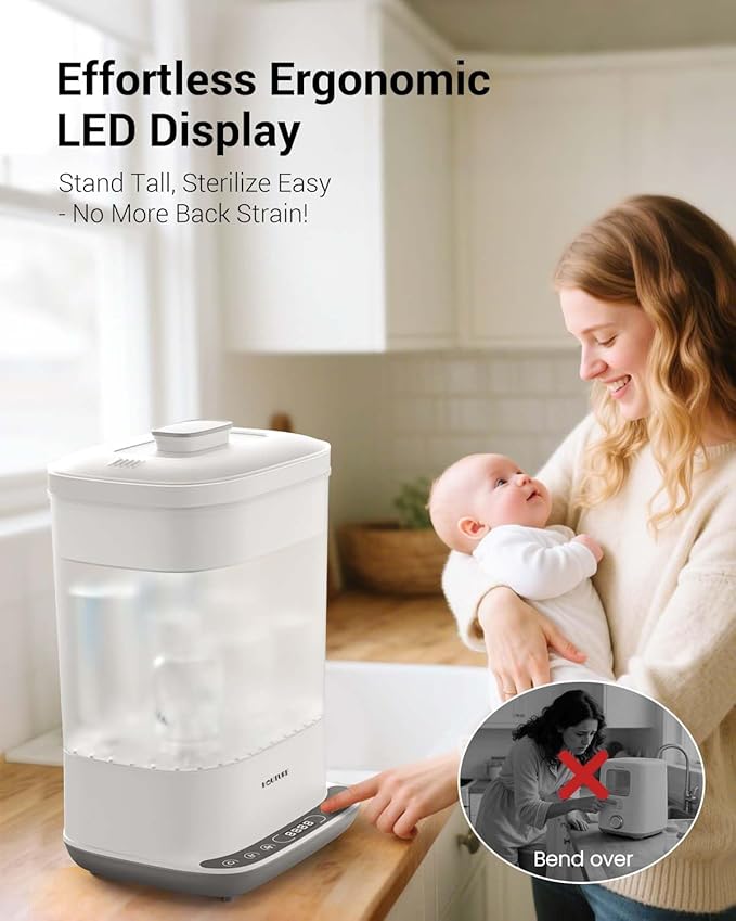 HAUTURE Bottle Sterilizer and Dryer, 6-in-1 Baby Bottle Sterilizer, 10 Bottles - Image 5