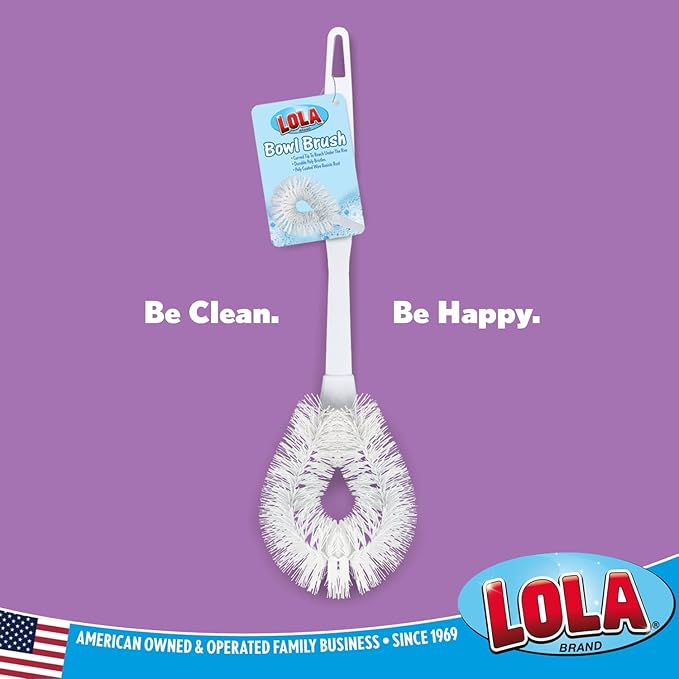 LOLA Toilet Bowl Brush w/Curved Head, 3 Pack, Coated Wire, Durable Poly Bristles - Image 5