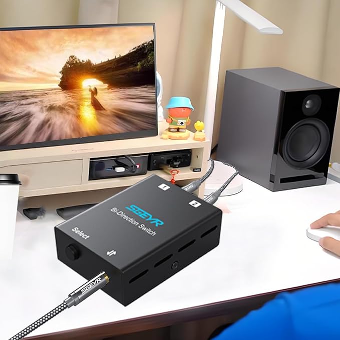 Audio Switch 3.5mm Bi-Direction Switch, Stereo Audio Switcher 2 in 1/1 in 2 Out - Image 8