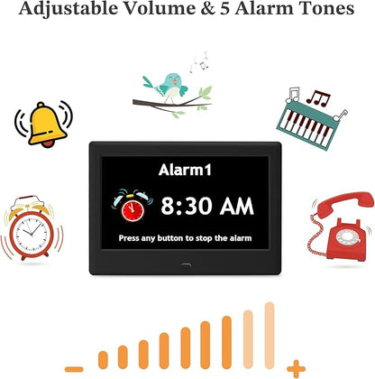 2025 NEW, Digital Clocks, Auto-Dimming, 12 Reminders & 6 Alarms, Button & - Image 8