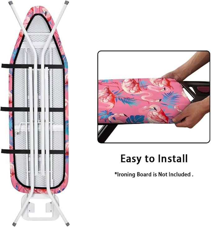 ZCFYGDX Flamingo Palm Leaf Print Ironing Board Covers Hook & Loop Elastic Edge - Image 4
