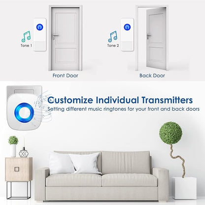 Wireless Door Bell, PHYSEN Waterproof Doorbell Chimes - Image 3