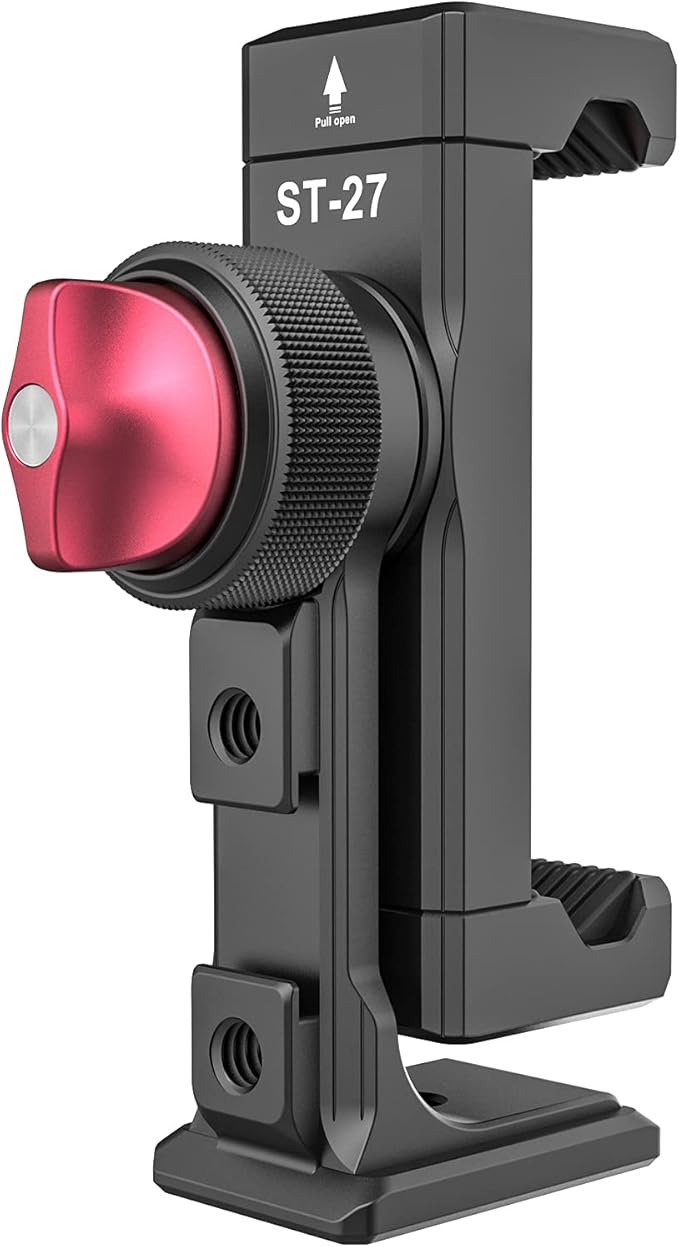 Metal Phone Tripod Mount 3 Cold Shoes & Arca Port, 360° Smartphone Tripod by PICTRON