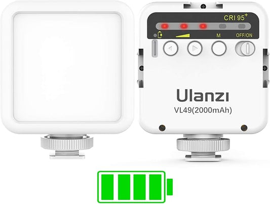 ULANZI VL49 2000mAh LED Video Light w 3 Cold Shoe, Rechargeable Soft Light Panel by ulanzi
