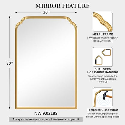 20X30 Inch Gold Bathroom Mirror - Image 5