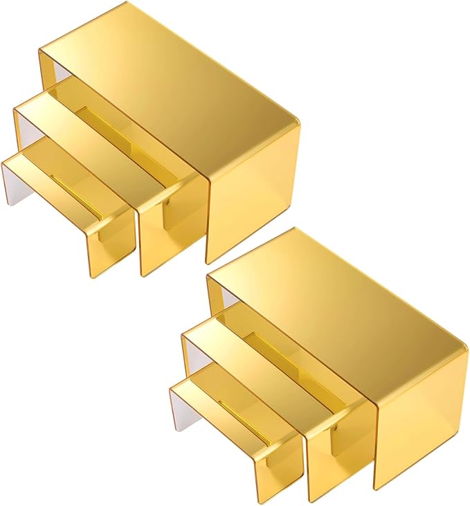 Chuangdi 2 Sets Acrylic Display Risers, Product Stand, Jewelry Display Riser by Chuangdi
