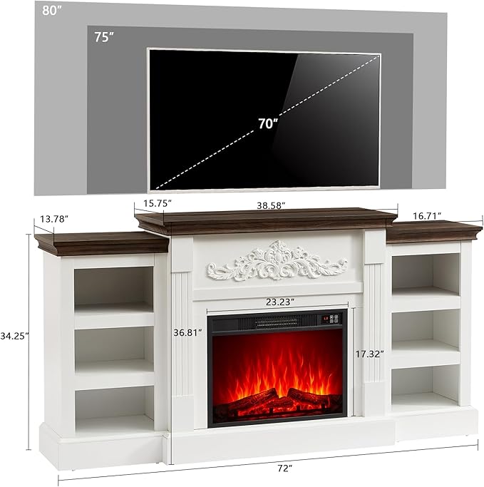 SOOWERY Electric Fireplace - Image 2