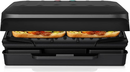 2-Serving Electric Grill and Panini Press, Tough Non-Stick Coating, Drip Tray - Image 2